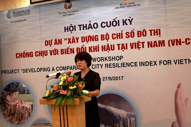 Bà Trần Thị Lan Anh - Phó Cục trưởng Cục Phát triển đô thị phát biểu tại Hội thảo